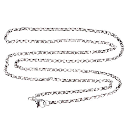 Stainless Steel Rolo Chain Silver Color 50-60cm - Round Link Chain