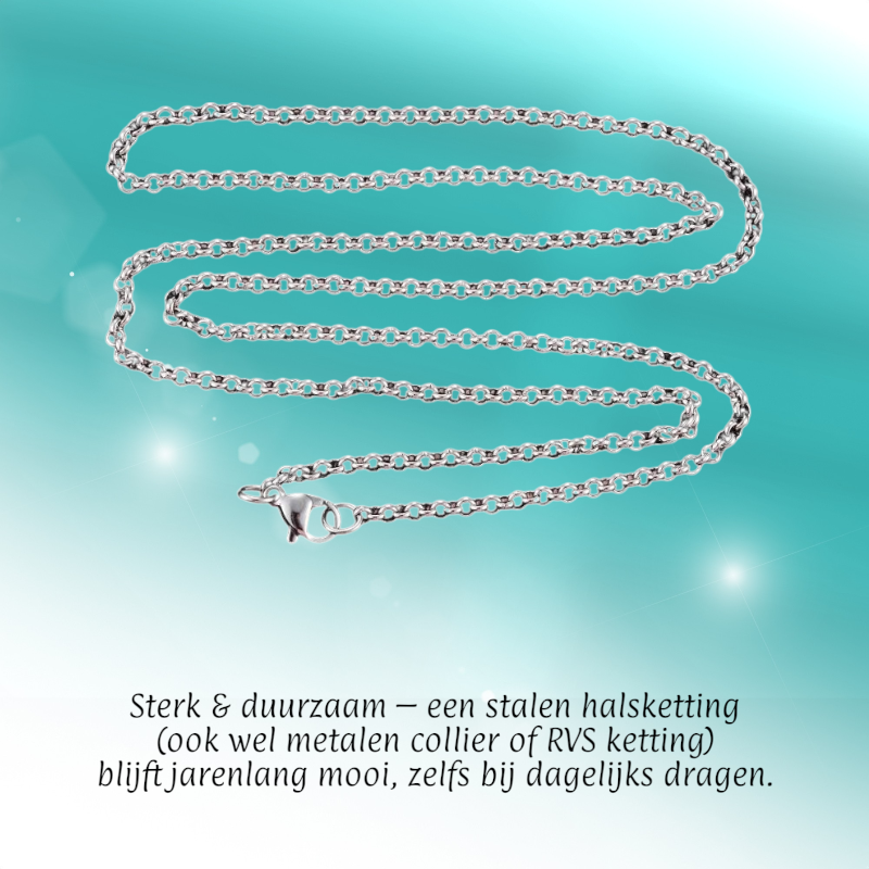 Stainless Steel Rolo Chain Silver Color 50-60cm - Round Link Chain