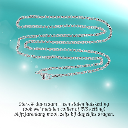 Stainless Steel Rolo Chain Silver Color 50-60cm - Round Link Chain