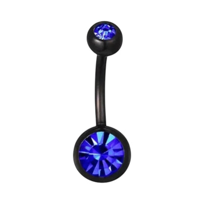 Stylish black navel piercing with zirconia