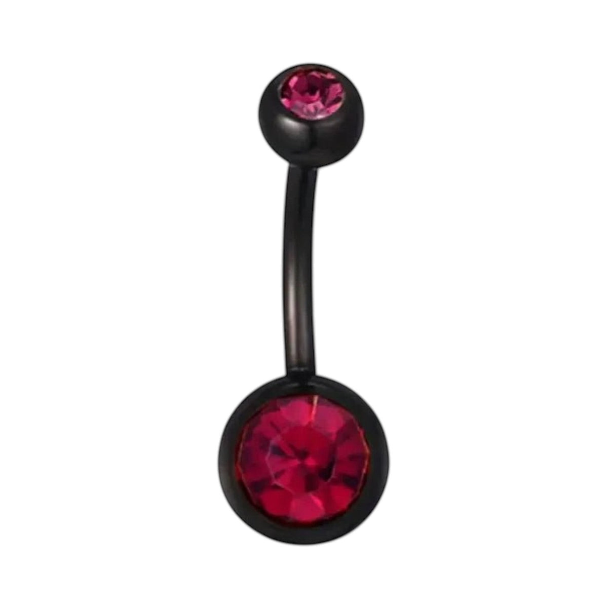 Stylish black navel piercing with zirconia