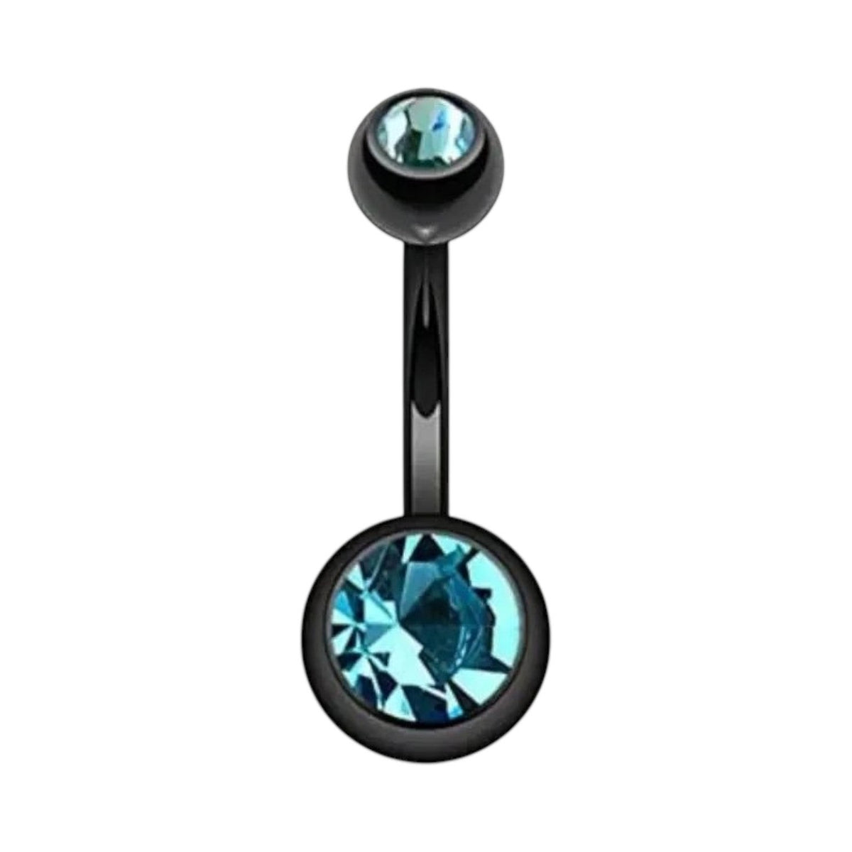 Stylish black navel piercing with zirconia
