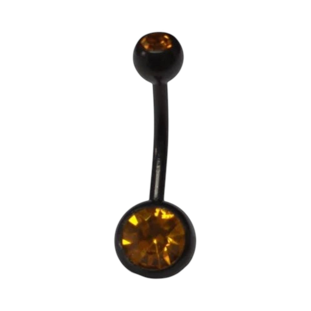 Stylish black navel piercing with zirconia