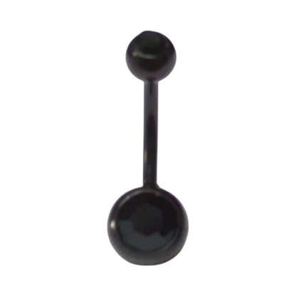 Stylish black navel piercing with zirconia