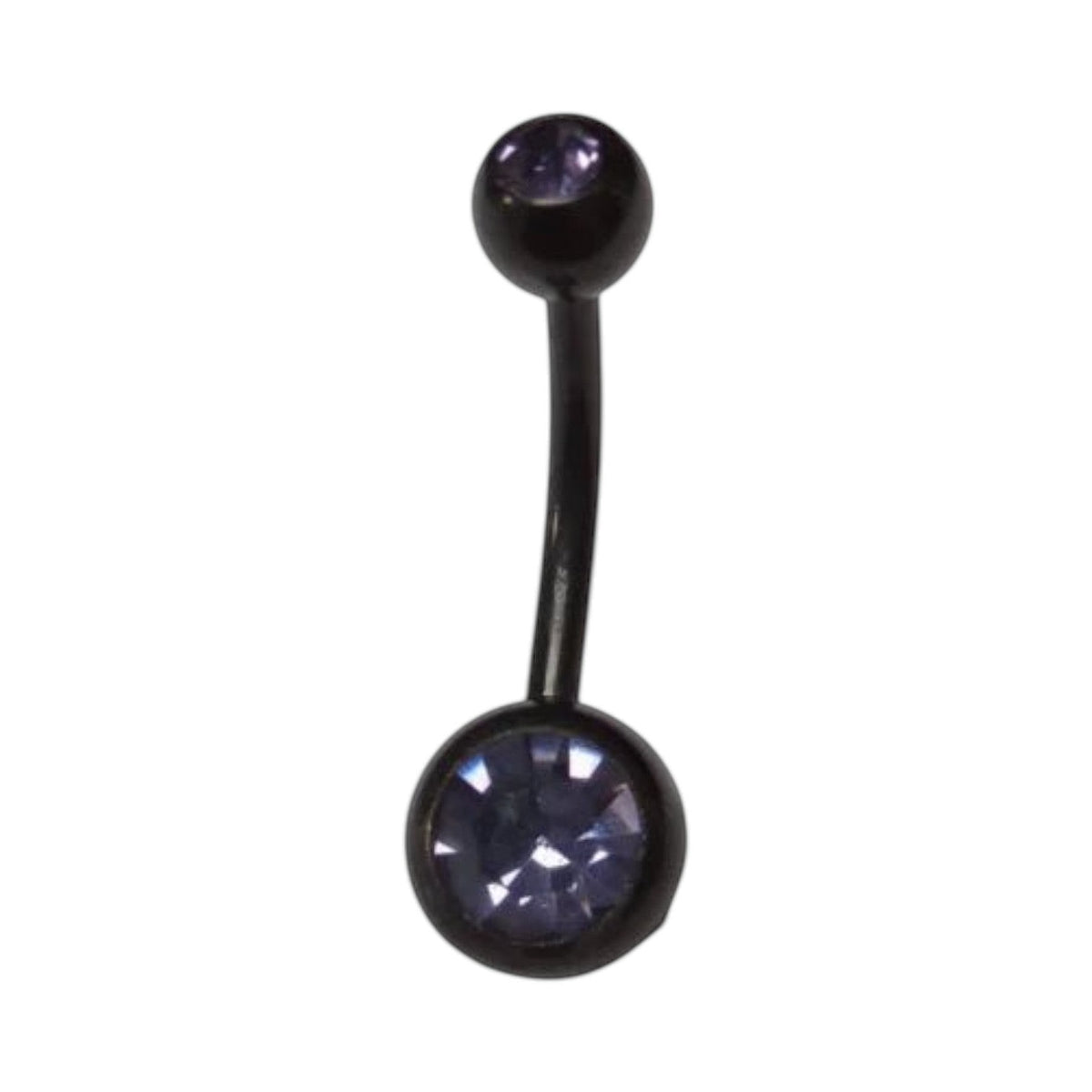 Stylish black navel piercing with zirconia