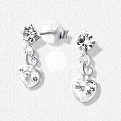 Stralende Zilveren Kinderoorknopjes met Hartje - Aramat Jewels - Oorbellen - cadeautip