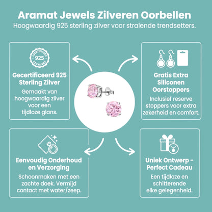 Tijdloze Ronde Oorbellen van Zilver Zirkonia - Aramat Jewels - Oorbellen - cadeautip