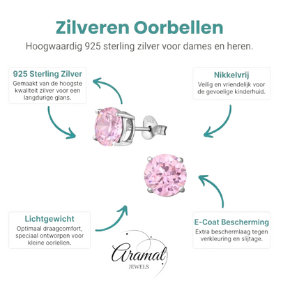 Tijdloze Ronde Oorbellen van Zilver Zirkonia - Aramat Jewels - Oorbellen - cadeautip