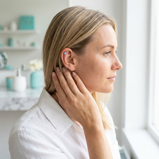 Tragus Helix Piercing – Blauw Opaal – 6mm Staafje - Aramat Jewels - Piercings - cadeautip