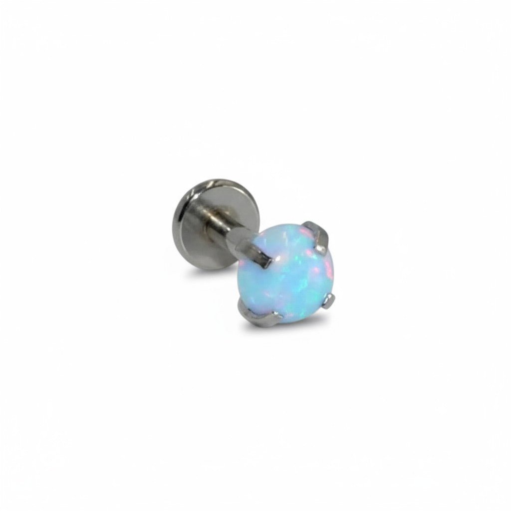 Tragus Helix Piercing – Blauw Opaal – 6mm Staafje - Aramat Jewels - Piercings - cadeautip