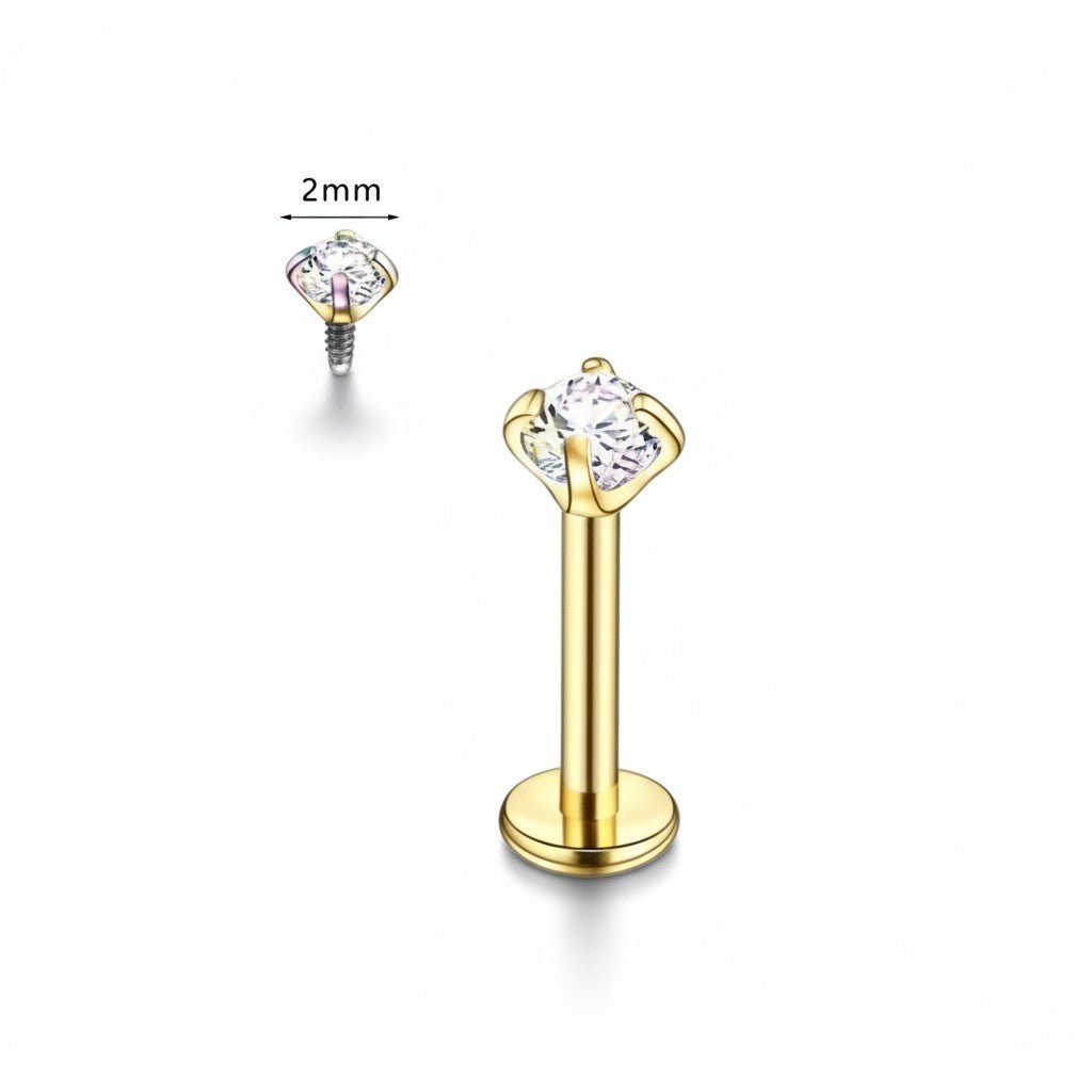 Tragus Helix Piercing Goudkleur AB Zirkonia 6mm 1.2mm - Aramat Jewels - Piercings - cadeautip