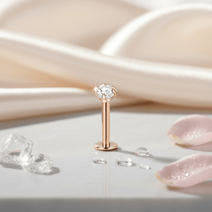Tragus Helix Piercing – Roségoud – AB Zirkonia - Aramat Jewels - Piercings - cadeautip