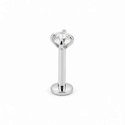 Tragus Helix Piercing – Zilverkleur – Transparant Zirkonia (4mm) - Aramat Jewels - Piercings - cadeautip