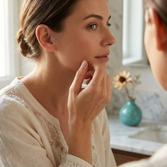 Tragus Piercing Zilverkleur Paarse Zirkonia 6mm 3mm - Aramat Jewels - Piercings - cadeautip