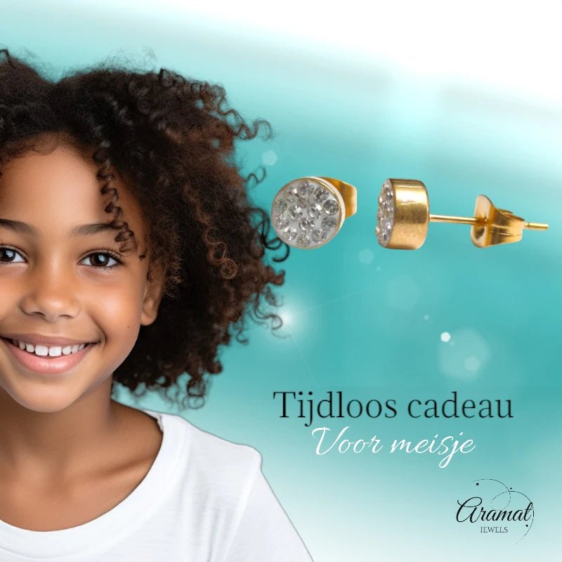 Transparante kristallen oorstekers 6 mm – goudkleurig - oor3102 - Oorbellen kopen# - 6mm - alles - cadeau