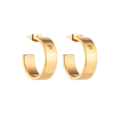 Trendy Goudkleurige Stalen hoepel Oorbellen - oor5828 - se46159 - Oorringen kopen