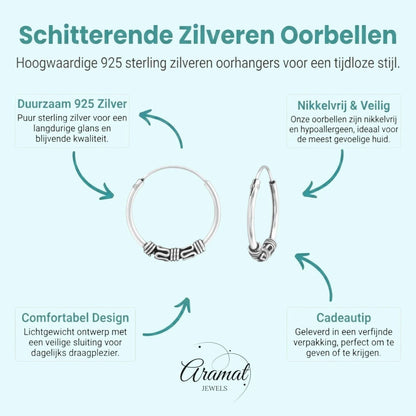 Trendy Unisex Bali Oorringen 16mm - Aramat Jewels - Oorringen - cadeautip