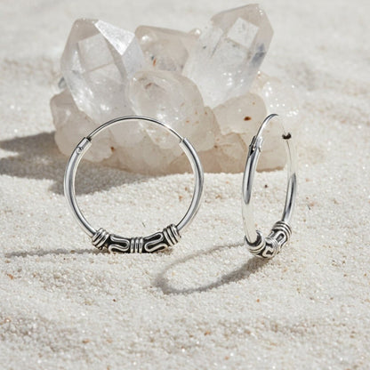 Trendy Unisex Bali Oorringen 16mm - Aramat Jewels - Oorringen - cadeautip