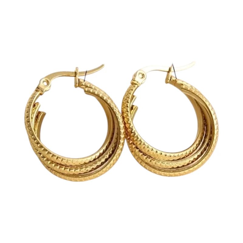 Triple Goudkleurige Oorringen Rond – 20x7,5mm - oor6297 - 538788 - Oorringen kopen# - 20mm - alles - cadeau