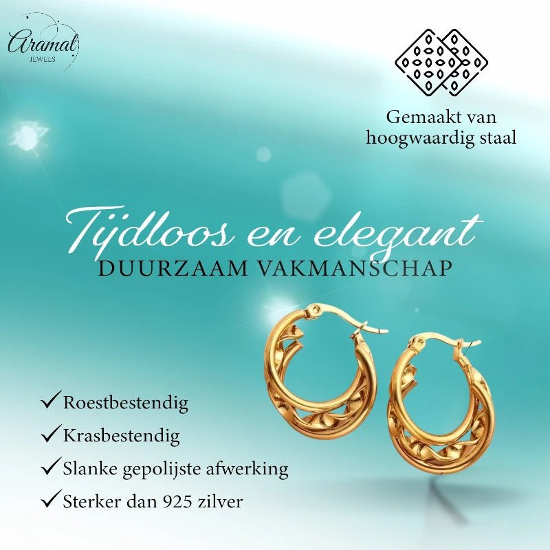 Triple Goudkleurige Oorringen Rond - 20x7mm - oor6293 - 647260 - Oorringen kopen# - 20mm - alles - cadeau