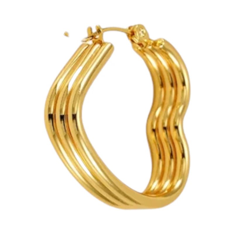 Triple Hart Oorringen Goudkleurig - Liefdevolle Statement - oor6283 - 827751 - Oorringen kopen# - 25mm - alles - cadeau