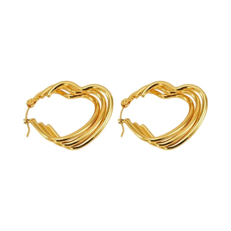 Triple Hartvormige Oorringen 25mm - oor6304 - 827749 - Oorringen kopen# - 25mm - alles - cadeau