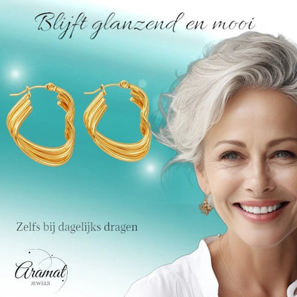 Triple Hartvormige Oorringen 25mm - oor6304 - 827749 - Oorringen kopen# - 25mm - alles - cadeau