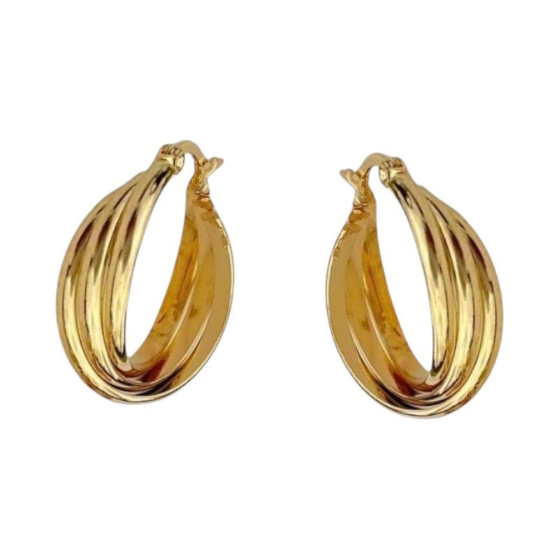 Triple oorringen dames – goudkleurig - oor6401 - 25439 - Oorringen kopen# - 22mm - alles - cadeau