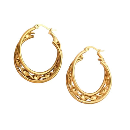 Triple Oorringen Rond 25x7mm - Goudkleurig RVS - oor6292 - 647259 - Oorringen kopen# - 25mm - alles - cadeau