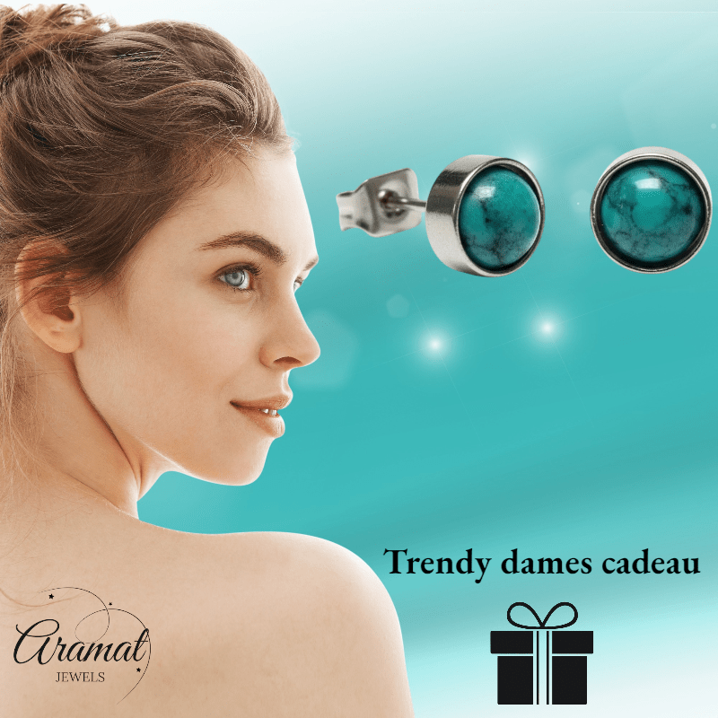 Turquoise Steen Oorbellen - Stijlvol en Duurzaam - Aramat Jewels - Oorbellen - cadeautip