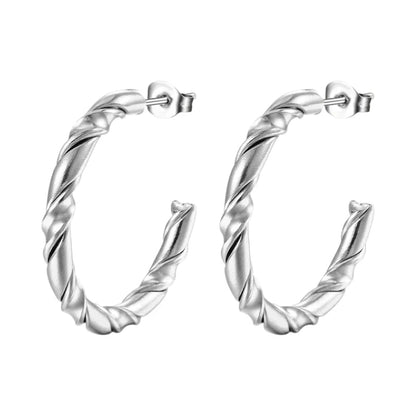Twisted Hoepel Oorstekers 30mm - RVS - Tijdloos & Trendy - oor6239 - 22966 - Oorbellen kopen# - Goudkleur - 30mm - alles
