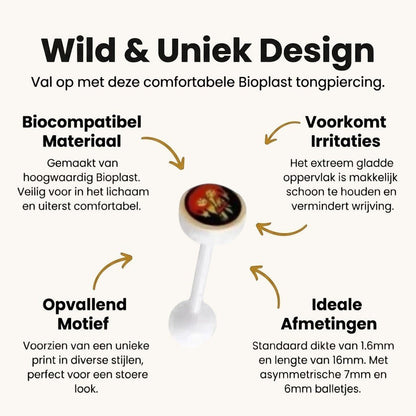 Een paar witte oortelefoons met een afbeelding van een man op de voorkant
