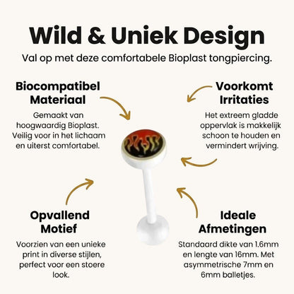 Een koptelefoon met vlammen erop