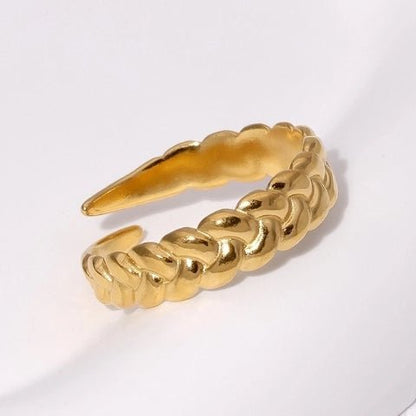 Verstelbare Damesring met Vlecht Design van RVS - 5,5mm - Aramat Jewels - Ringen - cadeautip