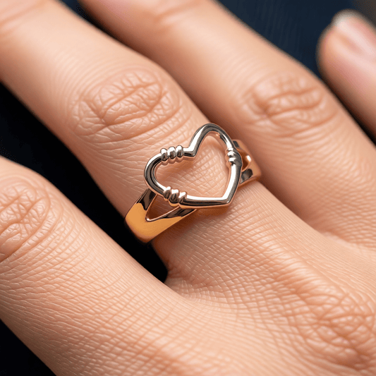 Verstelbare RVS Ring met Open Hartje (11 mm) - Aramat Jewels - Ringen - cadeautip