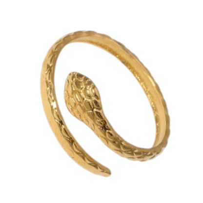 Verstelbare Slangenring van RVS - Cobra Design (13 mm) - Aramat Jewels - Ringen - cadeautip