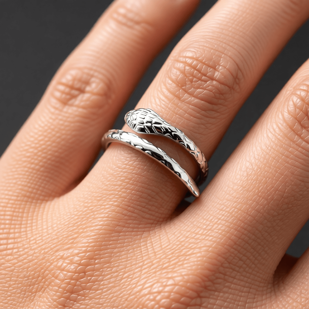 Verstelbare Slangenring van RVS - Cobra Design (13 mm) - Aramat Jewels - Ringen - cadeautip