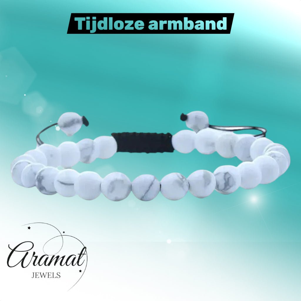 Verstelbare Wit Howliet Armband natuursteen - Aramat Jewels - Armbanden - cadeautip
