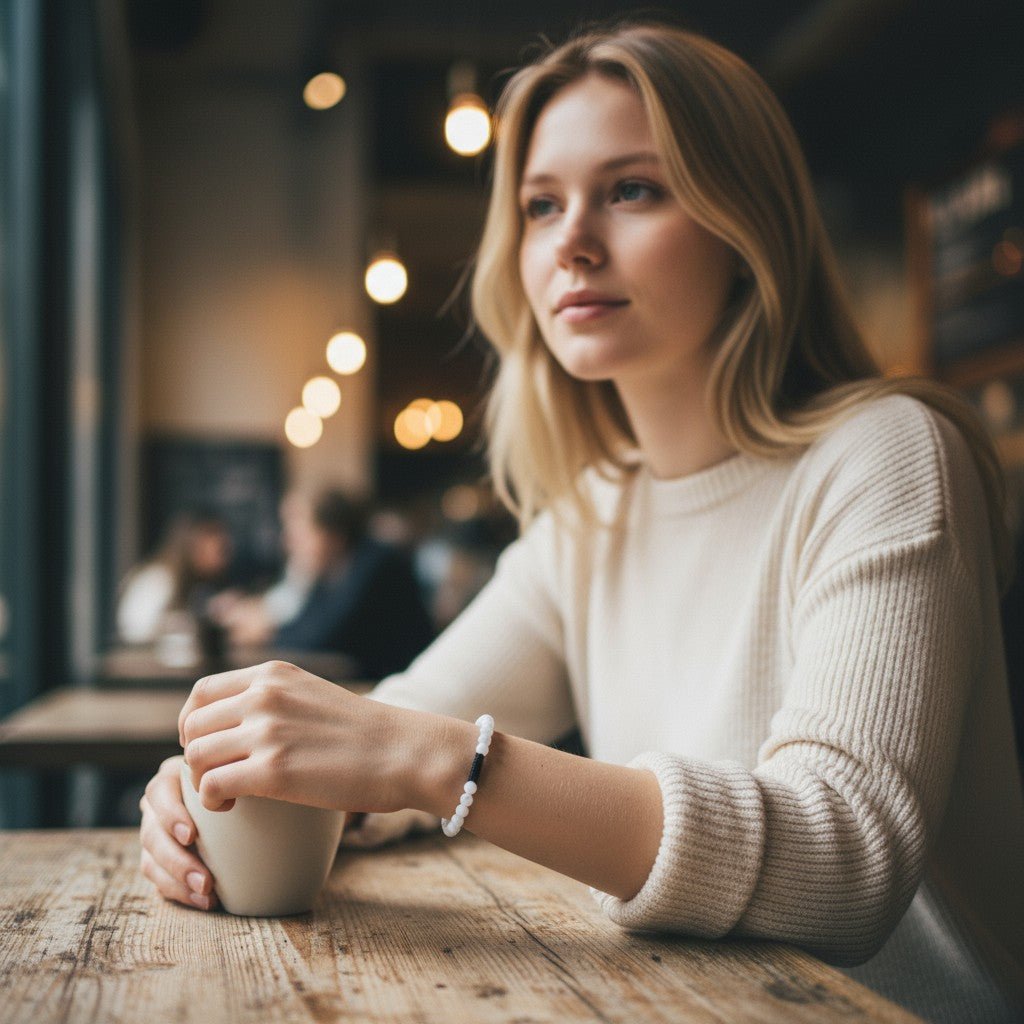 Verstelbare Wit Howliet Armband natuursteen - Aramat Jewels - Armbanden - cadeautip