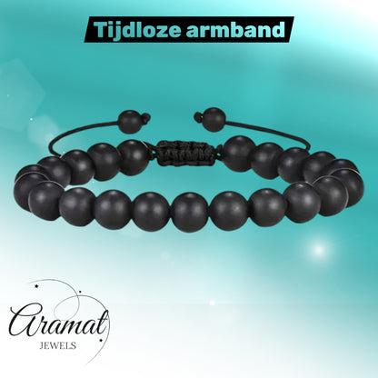 Adjustable Black Stone Bracelet
