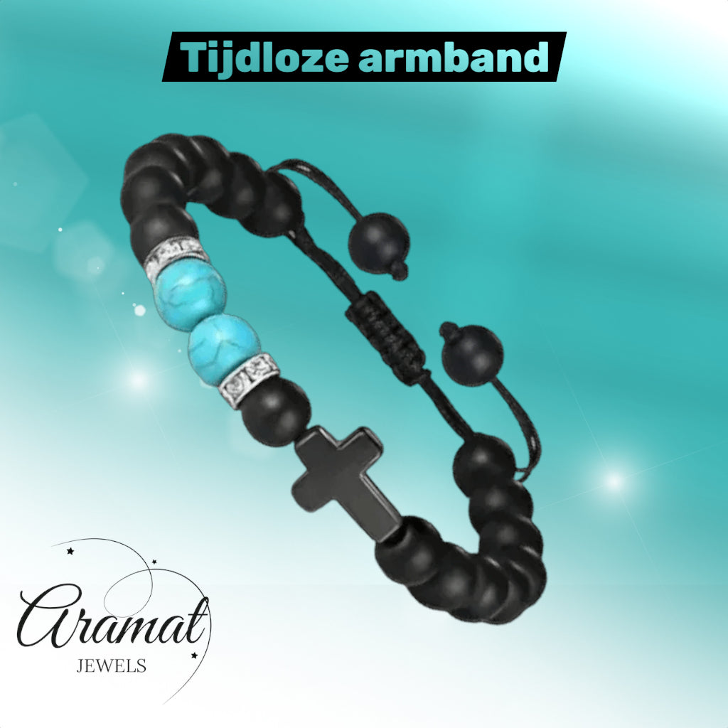 Adjustable Black Turquoise Bracelet