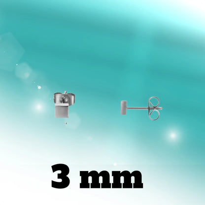 Stud Earrings – Steel Square Silver Colored (4mm) 