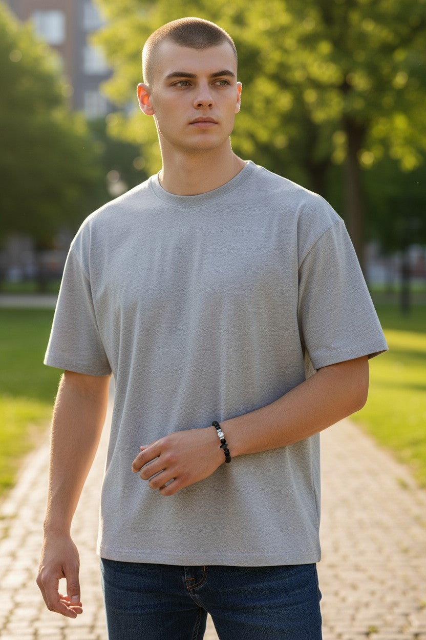 Adjustable Black Stone Bracelet with Howlite