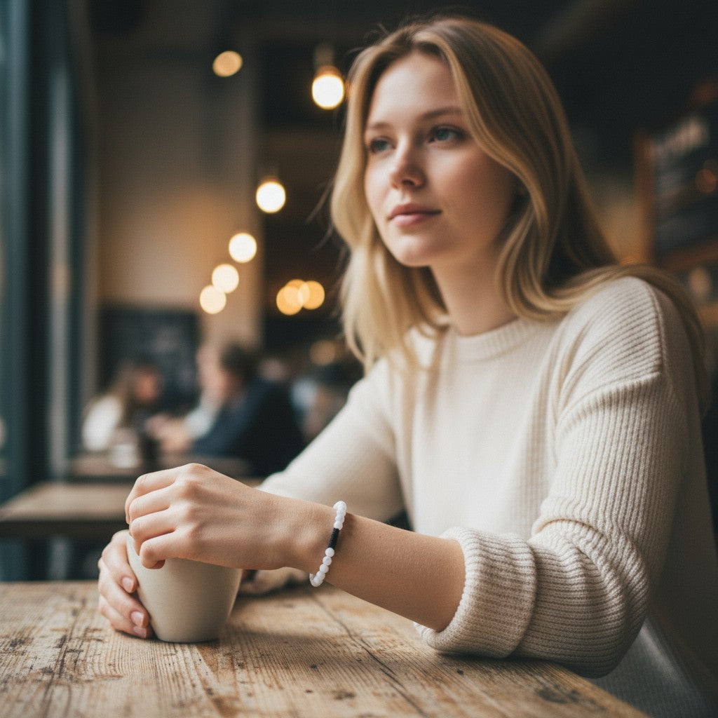Adjustable White Howlite Bracelet Natural Stone