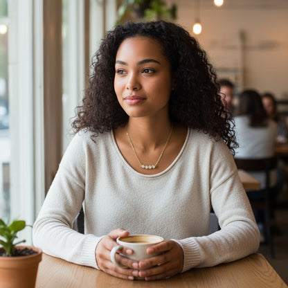 Gold-colored steel chain with zirconia bar