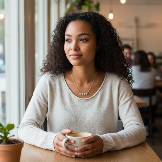Gold-colored steel chain with zirconia bar