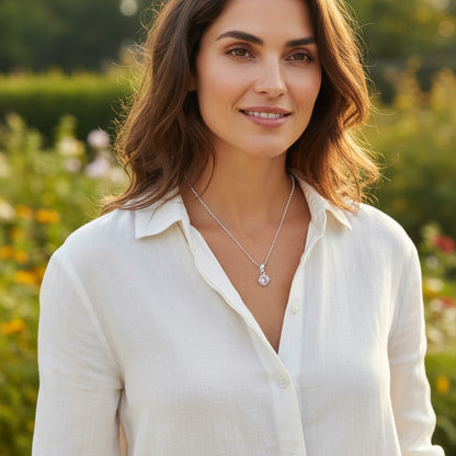 Elegant Stainless Steel Zirconia Pendant