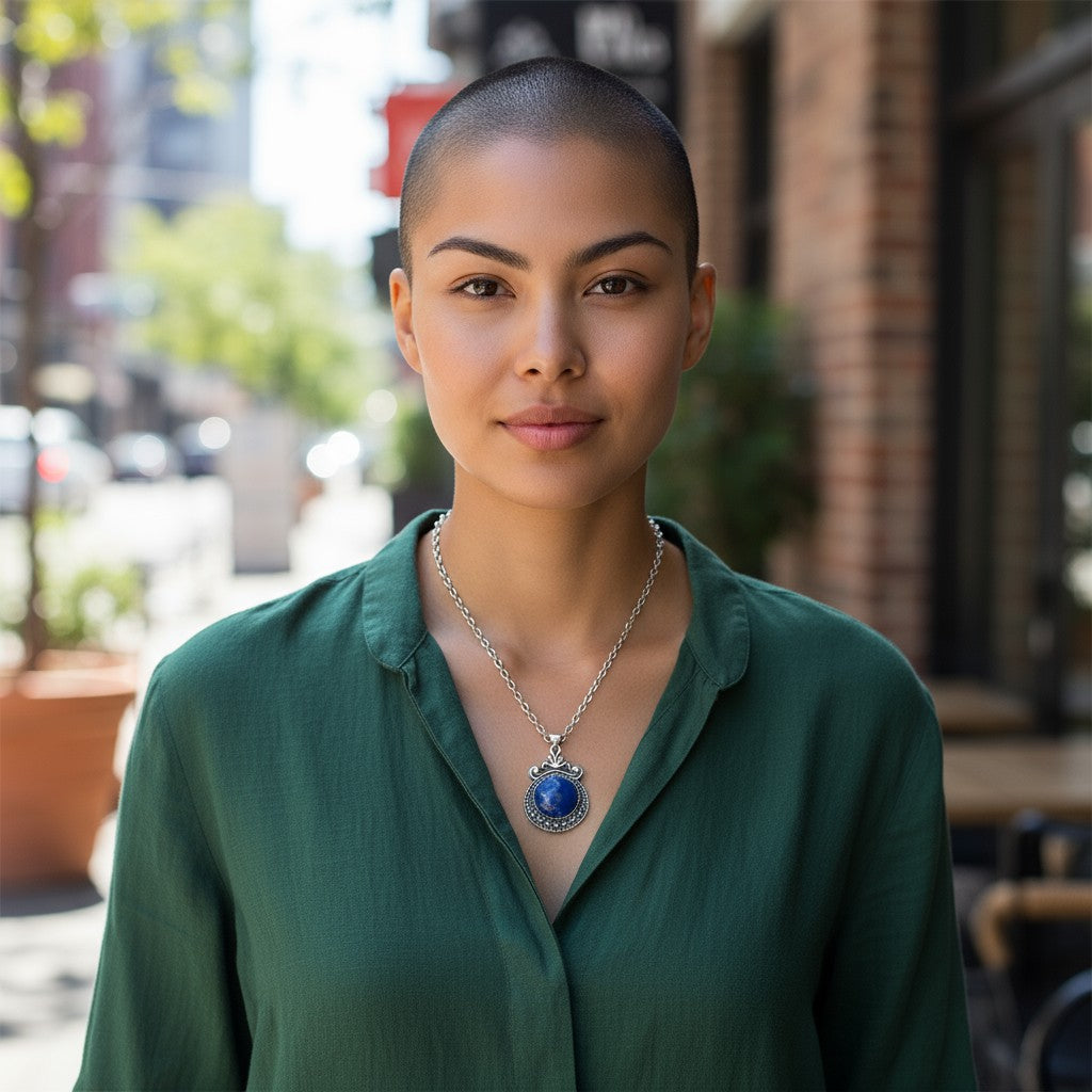 Collier bohème avec pierre bleue