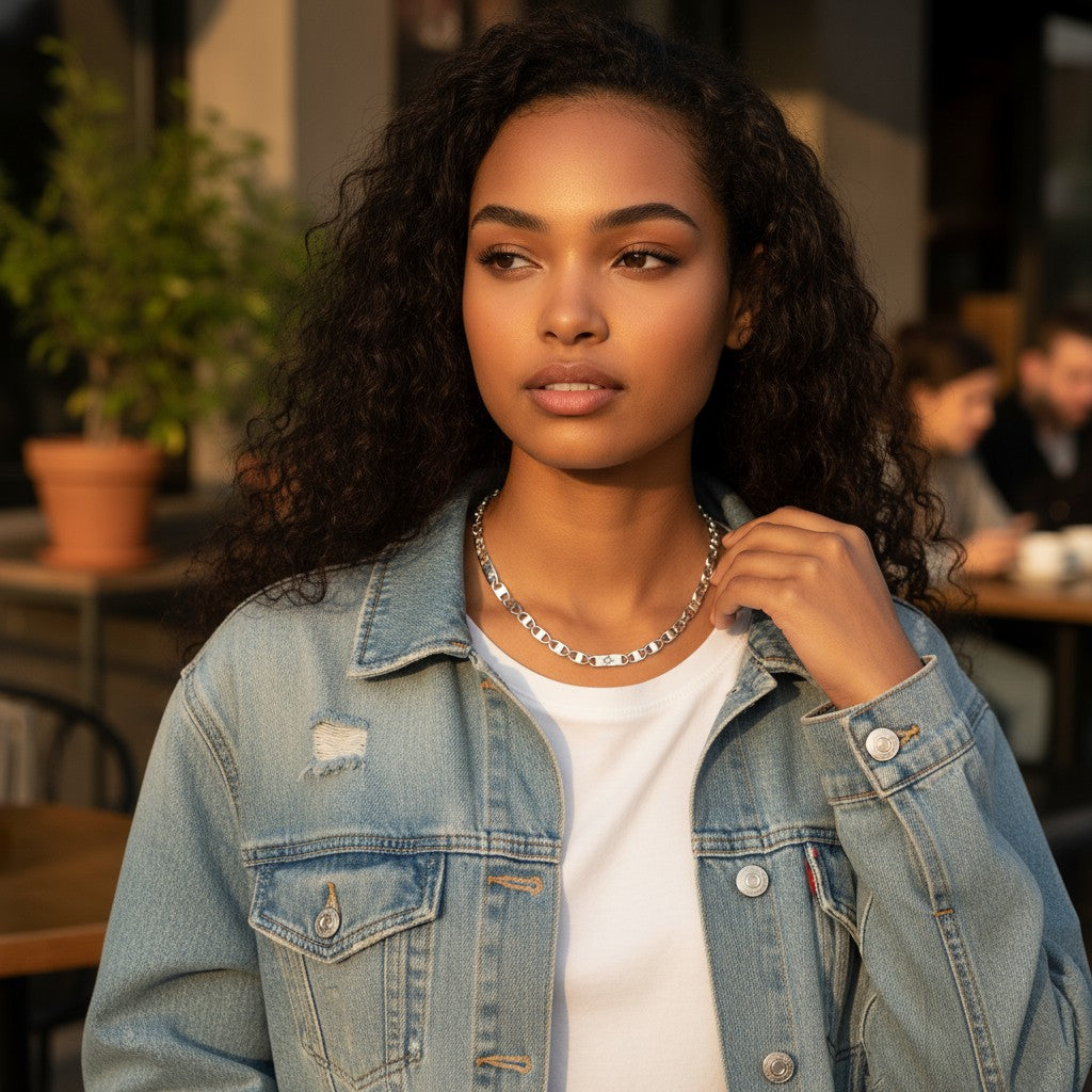 Silver-colored Navy Link Chain