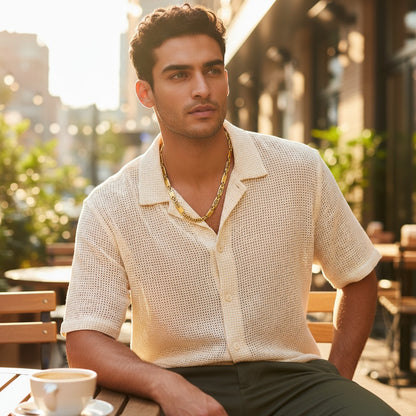 King's Chain Navy - Wide Link Chain with Versace